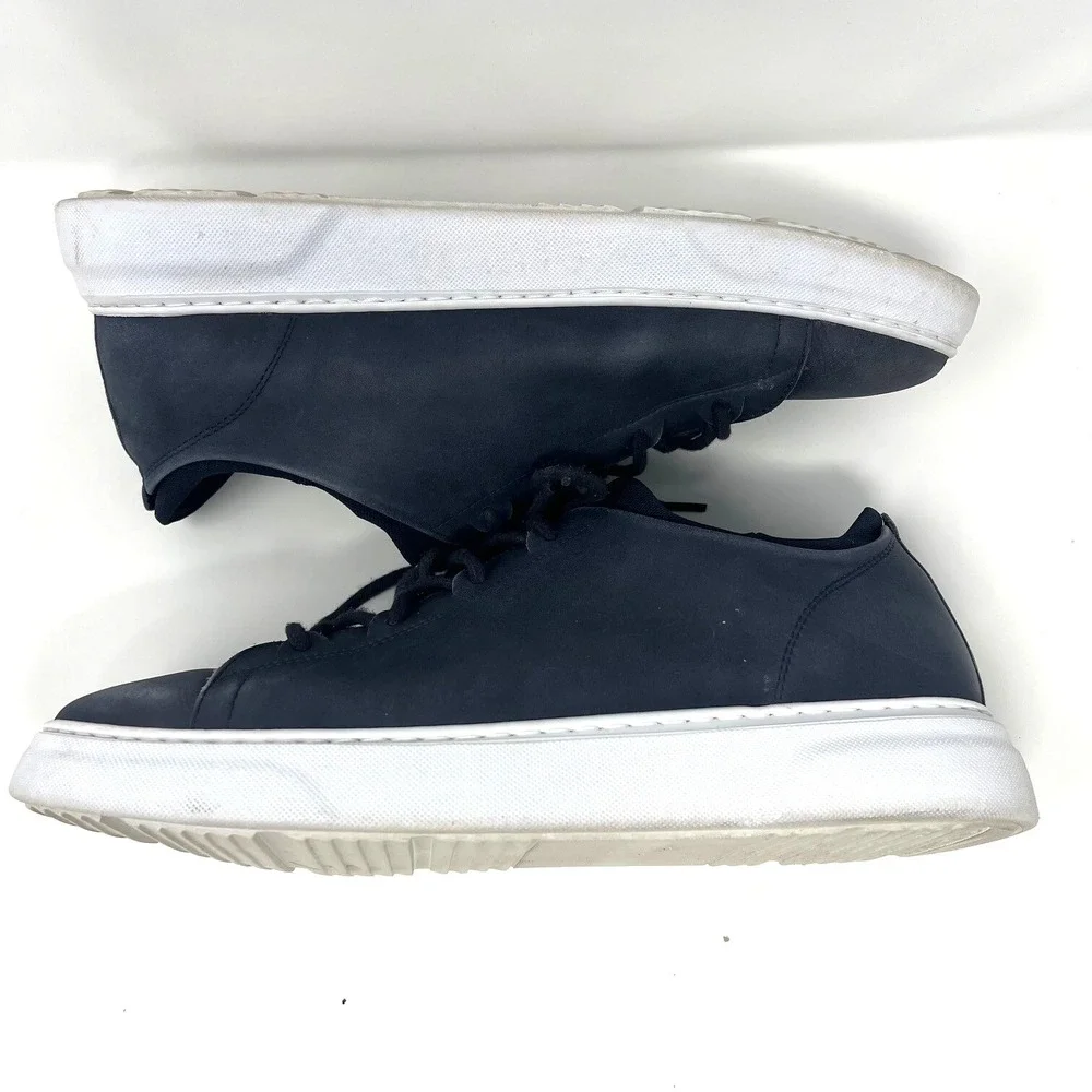Men's Samuel Hubbard‎ Flight Sneaker 10.5 Low-Top Dark Navy Real Leather Shoes